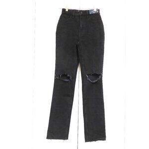 New! Hollister Ultra High Rise 90s Vintage Straight Jeans Black Solid Size 00R